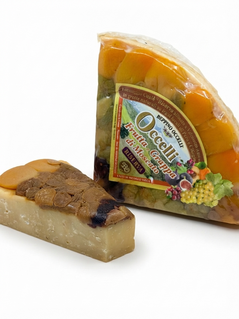 Occelli con frutta e grappa di moscato